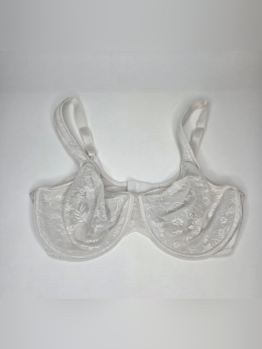 Vanity Fair Vintage Lace Minimizer Bra Undewire D 36/80 Cream White Style 75-002